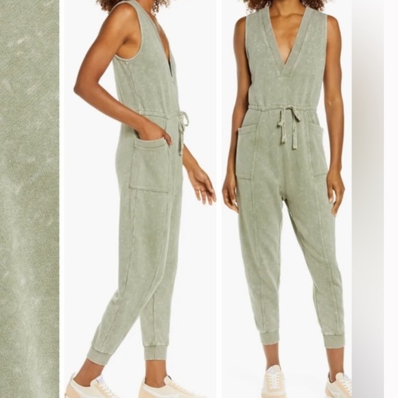Zella All Day oversized jumpsuit romper sage green XL - Picture 1 of 7